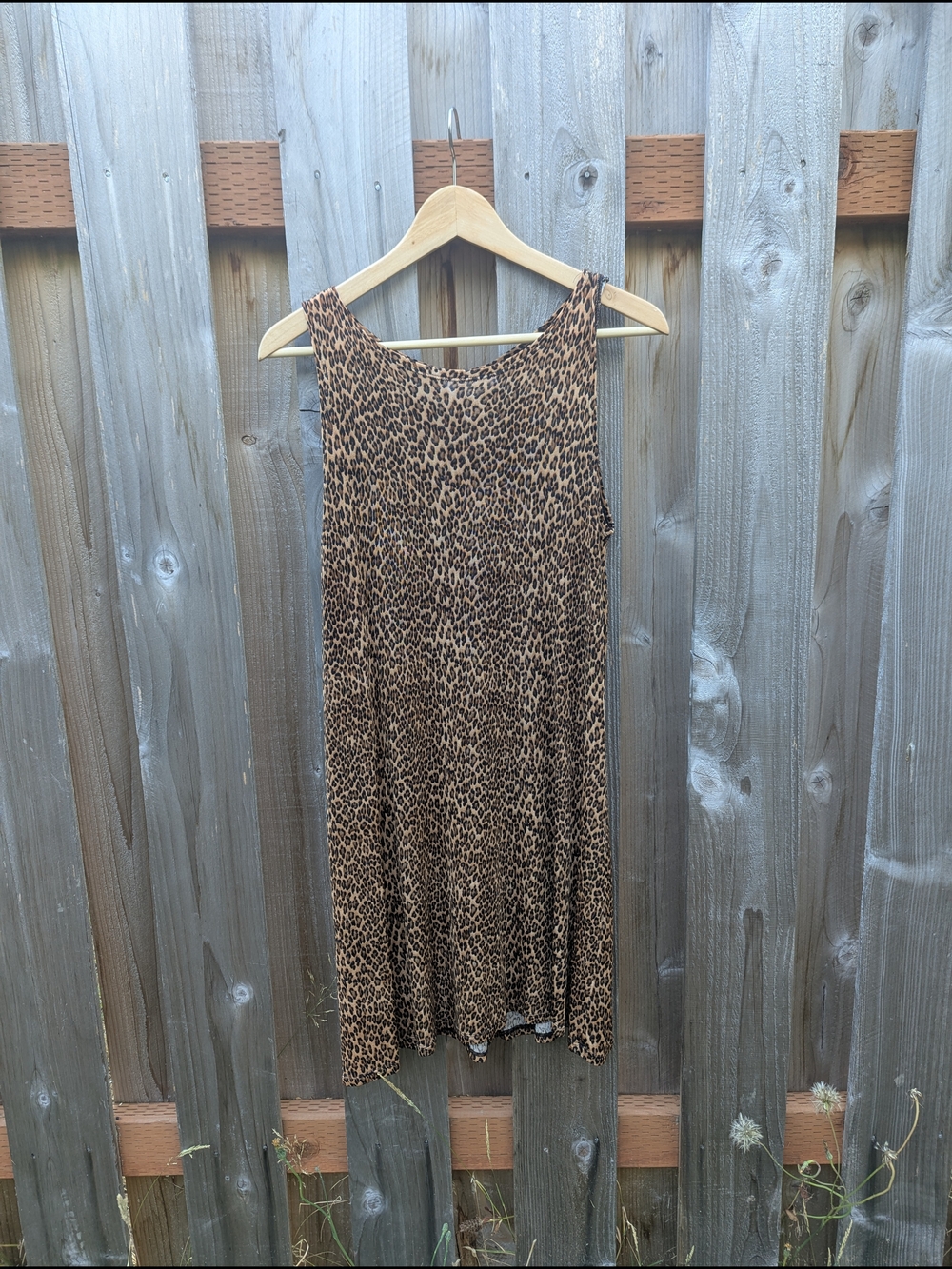 Vintage Leopard Print Sleeveless Dress